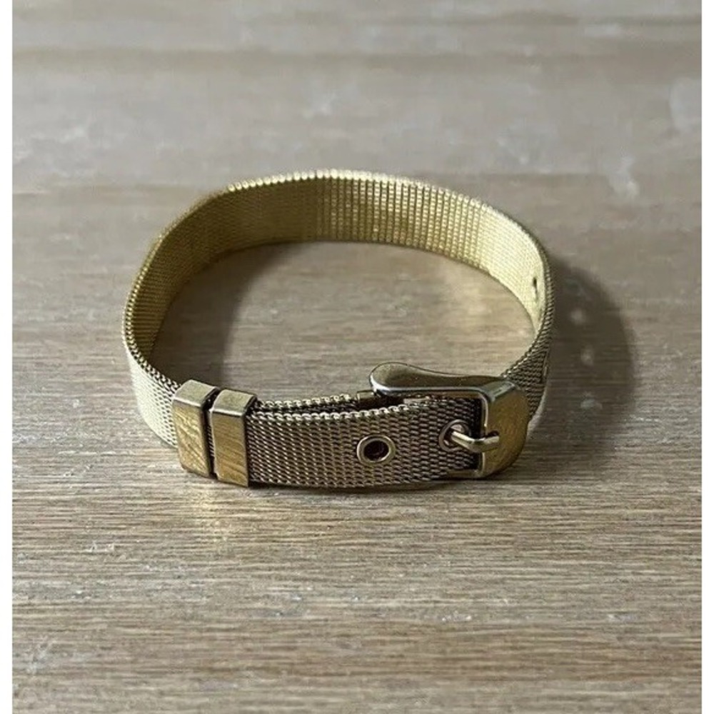 Vintage mesh watch strap bracelet gold plated 6mm‎